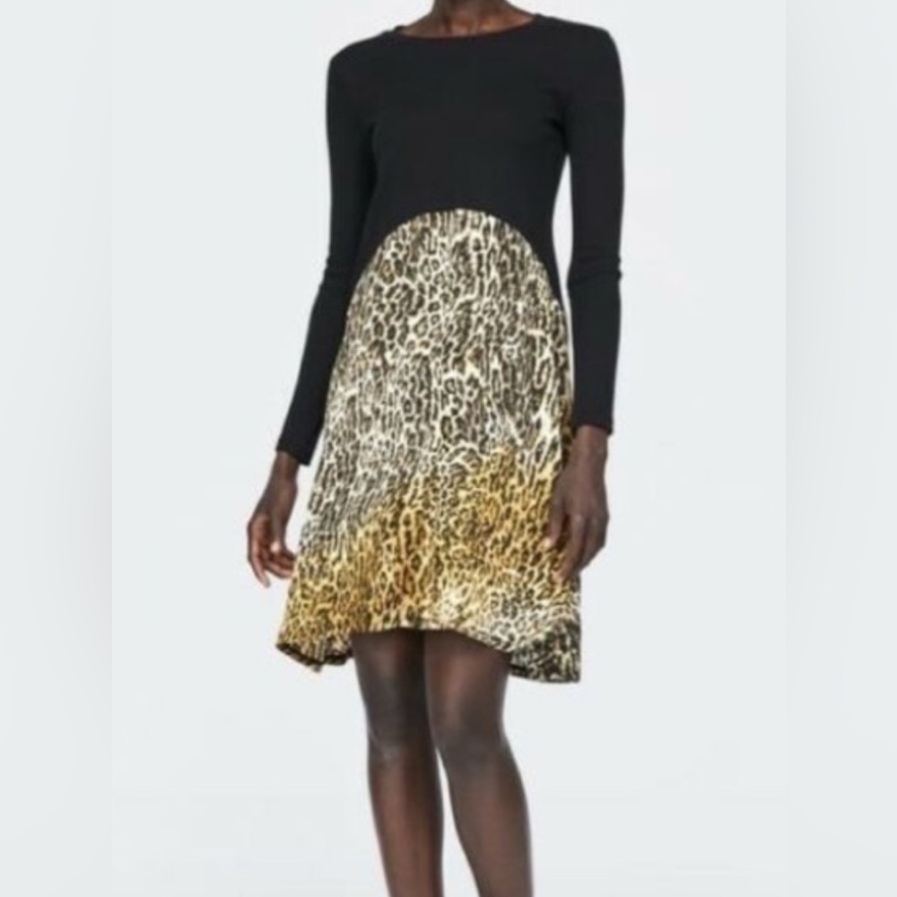 Zara Asymmetrical Leopard Print dress